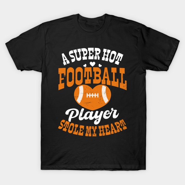 Football Valentines Day Shirt | Hot Player Stole Heart T-Shirt by Gawkclothing